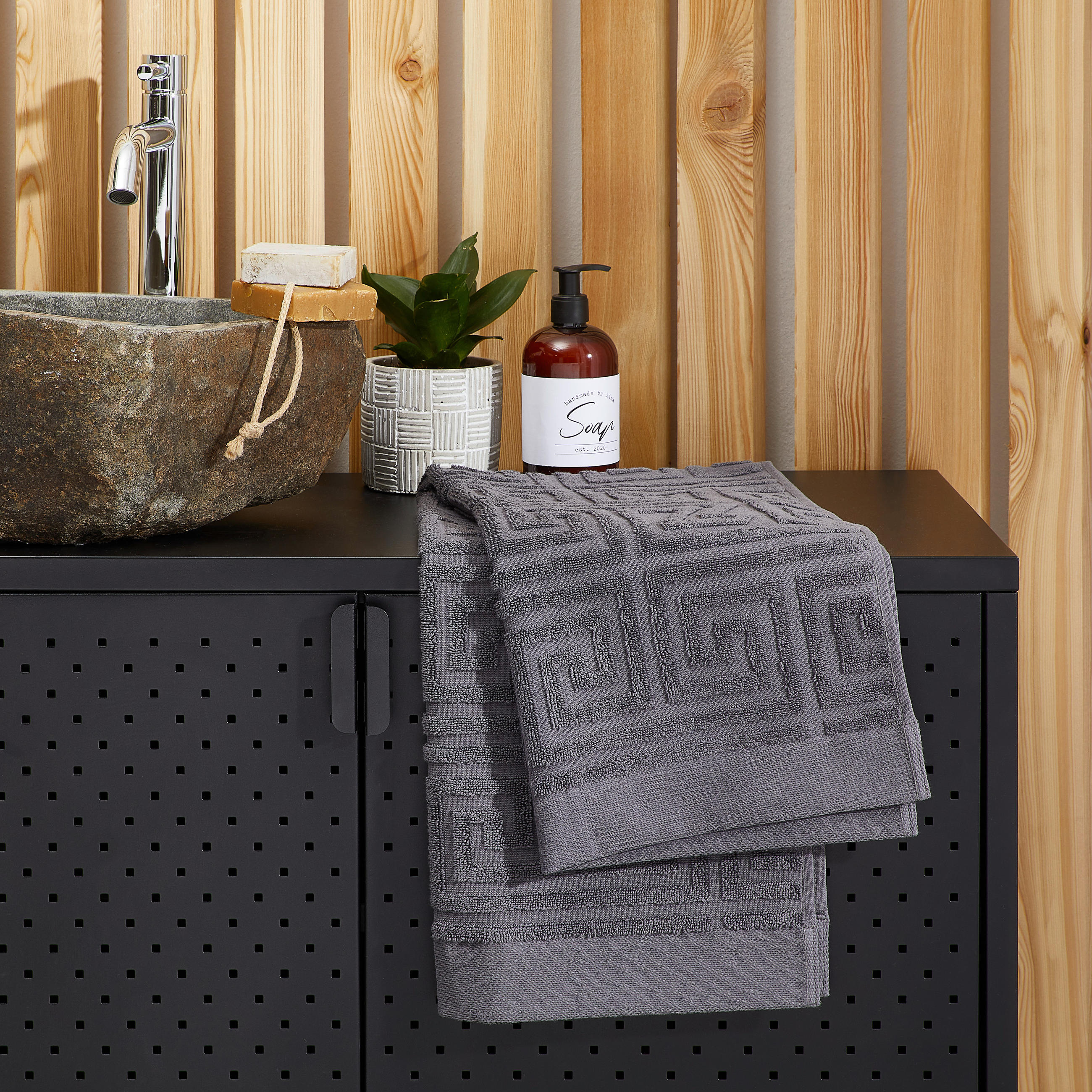 HANDTUCH Water Legacy Dunkelgrau  - Dunkelgrau, KONVENTIONELL, Textil (50/100cm) - Zoeppritz