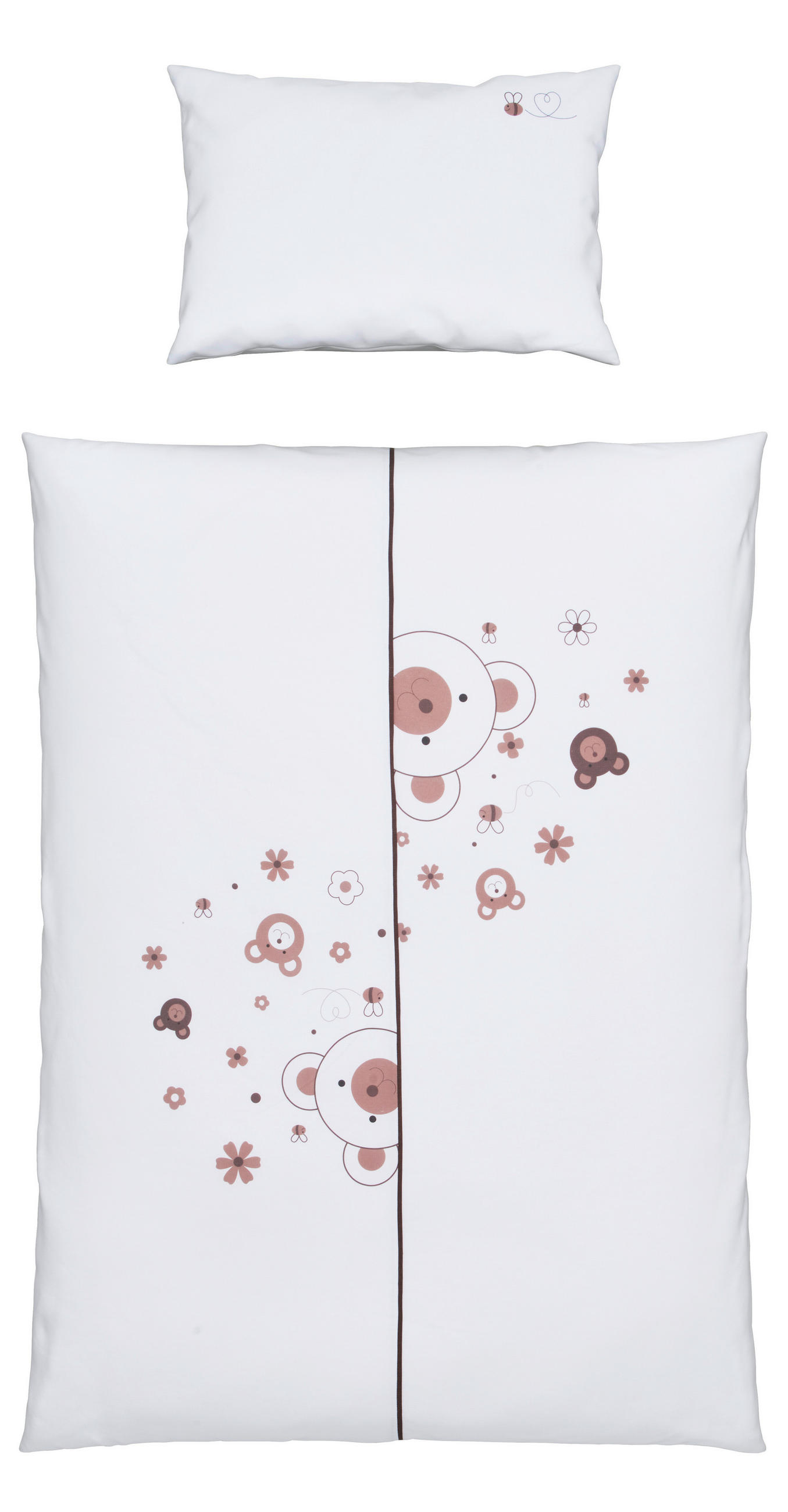 Patinio Babybettwäsche Honey Braun, Weiß, Beige 100x135 cm