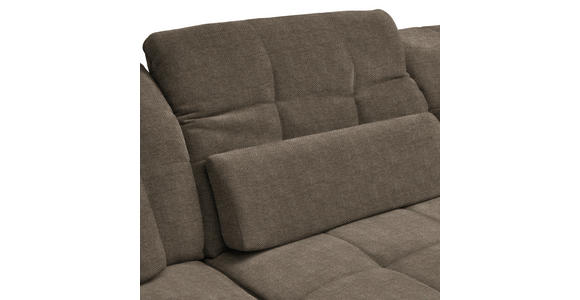 ECKSOFA  in Flachgewebe Braun  204/341 cm  - Schwarz/Braun, Design, Textil/Metall (204/341cm) - Xora