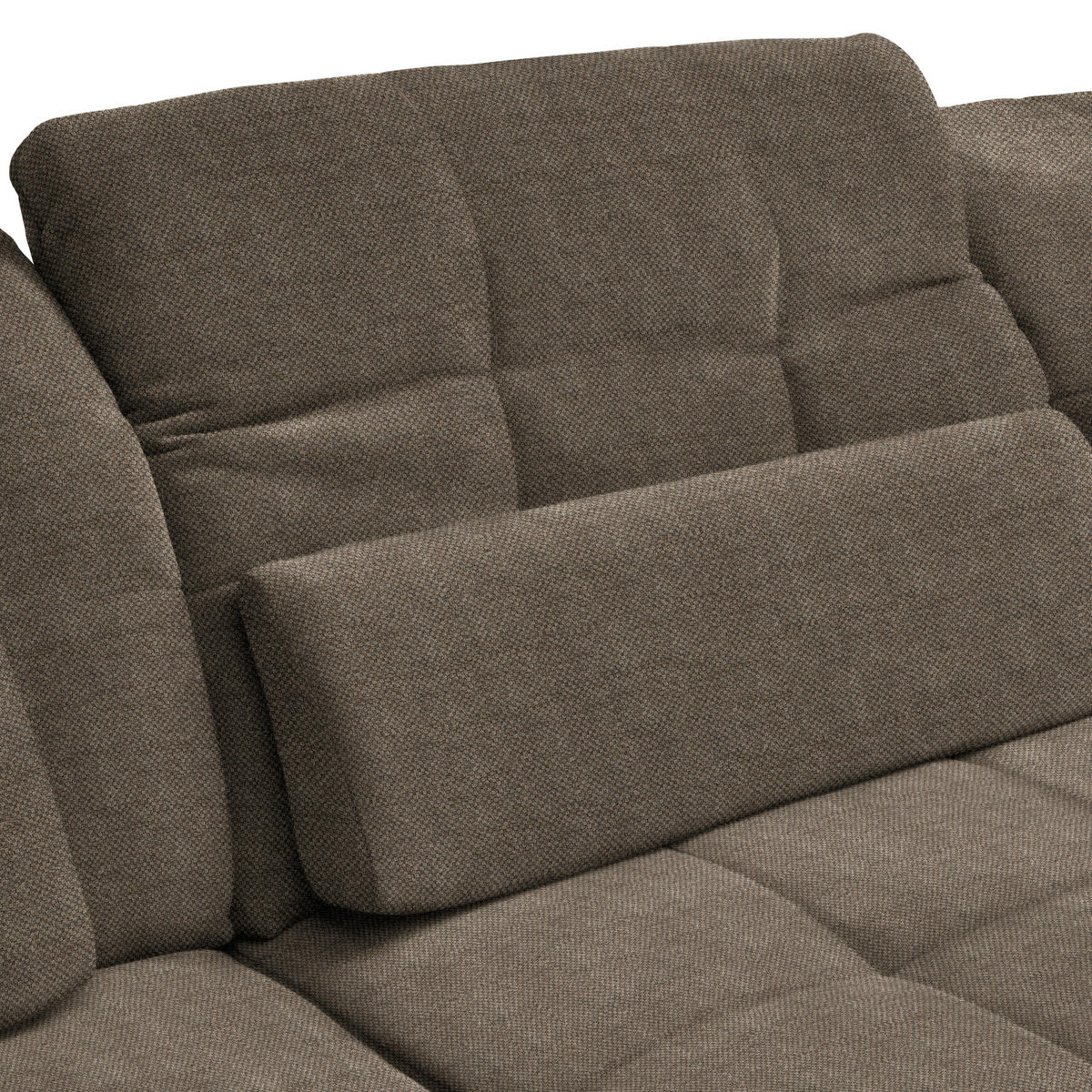 ECKSOFA  in Flachgewebe Braun  204/341 cm  - Schwarz/Braun, Design, Textil/Metall (204/341cm) - Xora