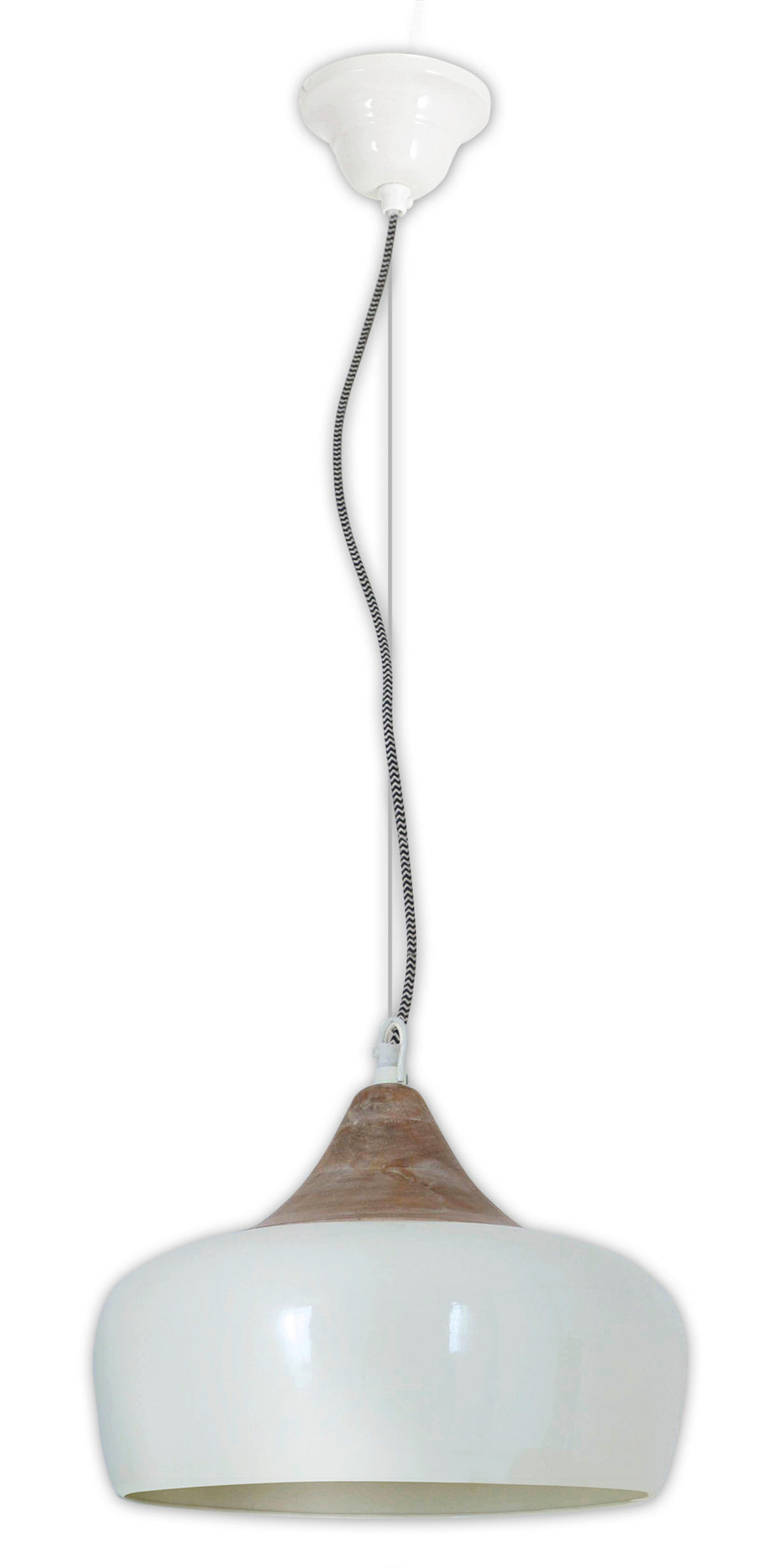 HÄNGELEUCHTE JAIPUR 30/34 cm   - Weiß, KONVENTIONELL, Holzwerkstoff/Metall (30/34cm) - Näve