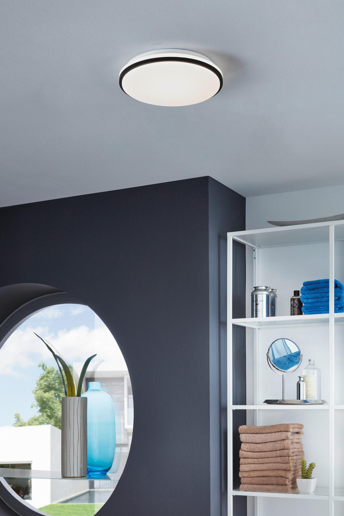 Plafonieră Cu Led  34/6,5 cm    - alb/negru, Basics, plastic/metal (34/6,5cm) - Eglo