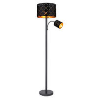 STEHLEUCHTE 35/162 cm    - Schwarz, Basics, Textil/Metall (35/162cm) - Globo