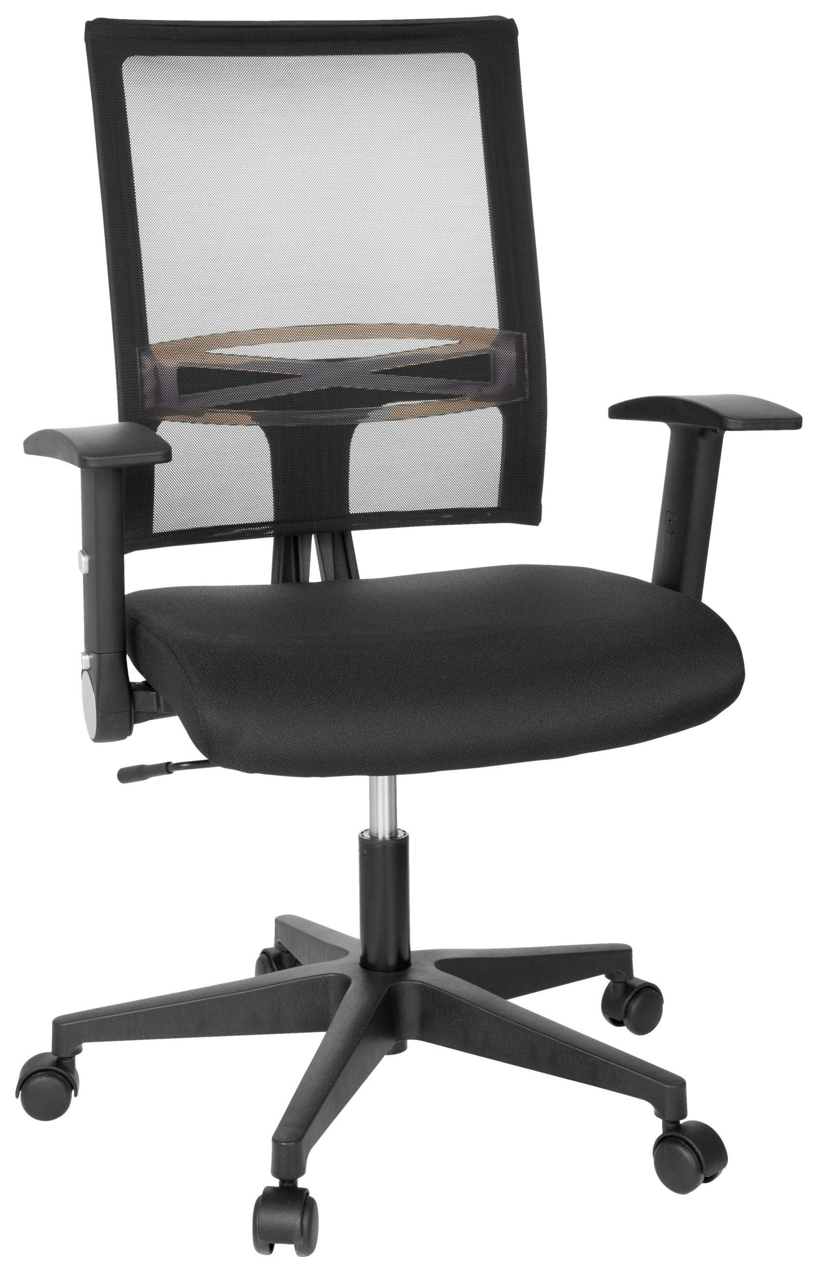 VRTLJIVI STOL umetna masa, tekstil črna  - črna, Moderno, umetna masa/tekstil (66/110/50cm) - MID.YOU