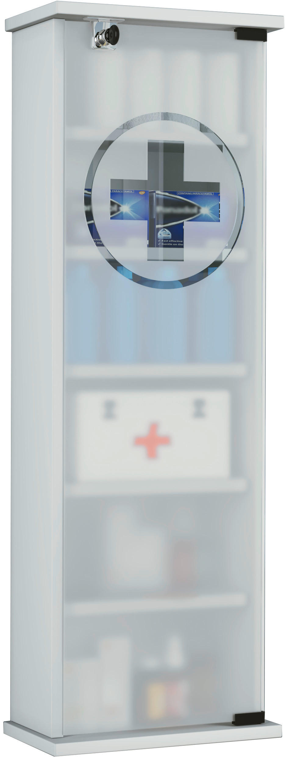 MEDIZINSCHRANK 31/92/18 cm  - Weiß, Basics, Glas/Holzwerkstoff (31/92/18cm) - MID.YOU