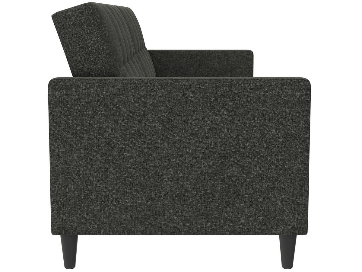 SCHLAFSOFA HANNOVER in Webstoff, Leinenoptik Anthrazit Vintage, Skandinavisch, Modern  - Anthrazit/Schwarz, Basics, Kunststoff/Textil (203/82/83cm) - Livetastic