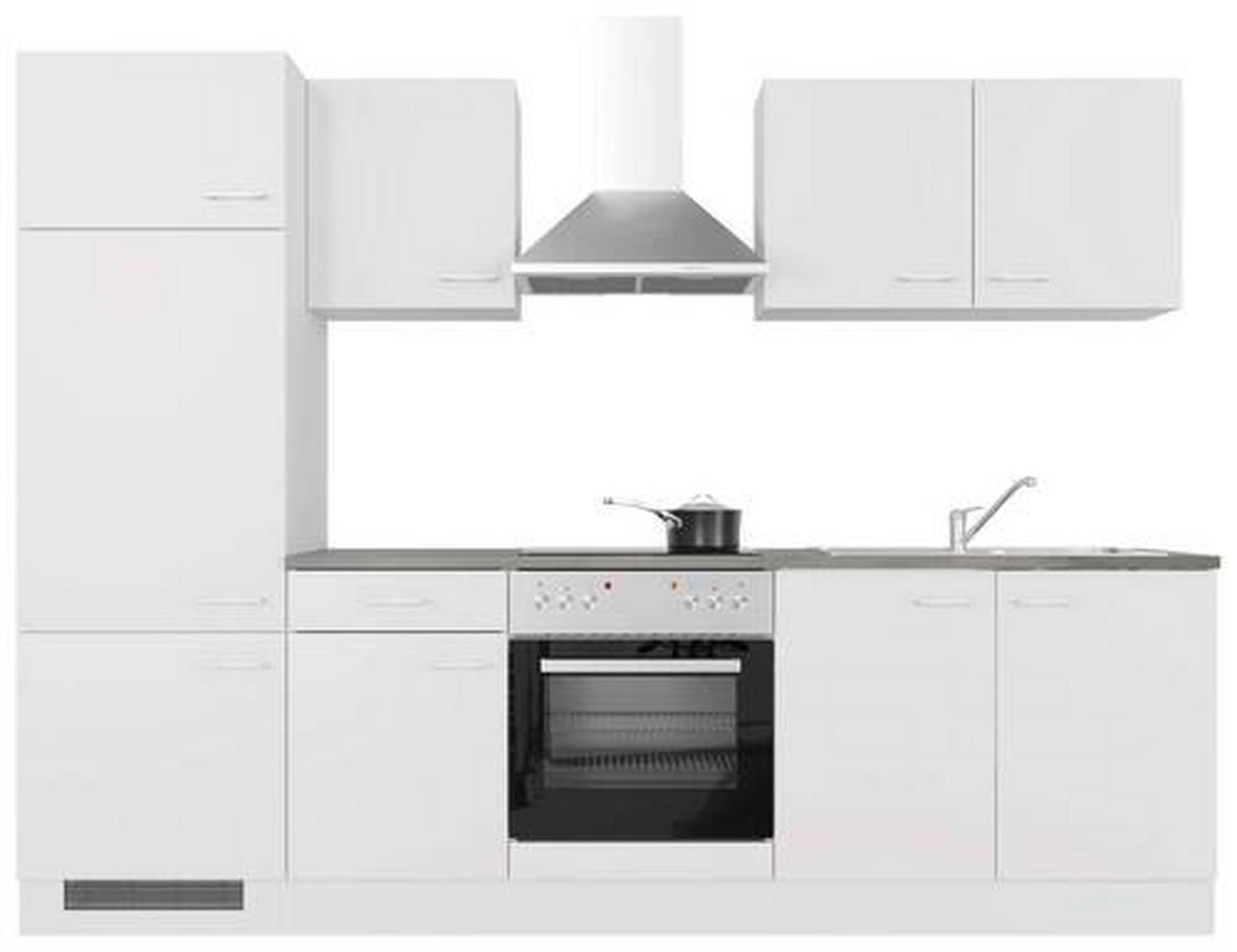 KUCHYŇSKÁ LINKA LUCCA 270 - bílá/barvy hliníku, Moderní, kompozitní dřevo/plast (270cm) - FlexWell