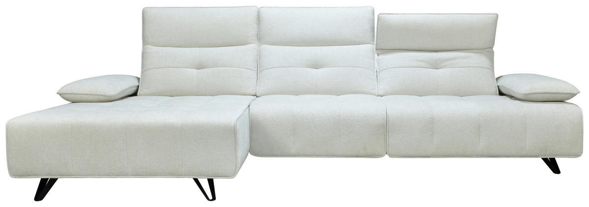 ECKSOFA Creme Chenille  - Creme/Schwarz, Design, Kunststoff/Textil (162/314cm) - Livetastic