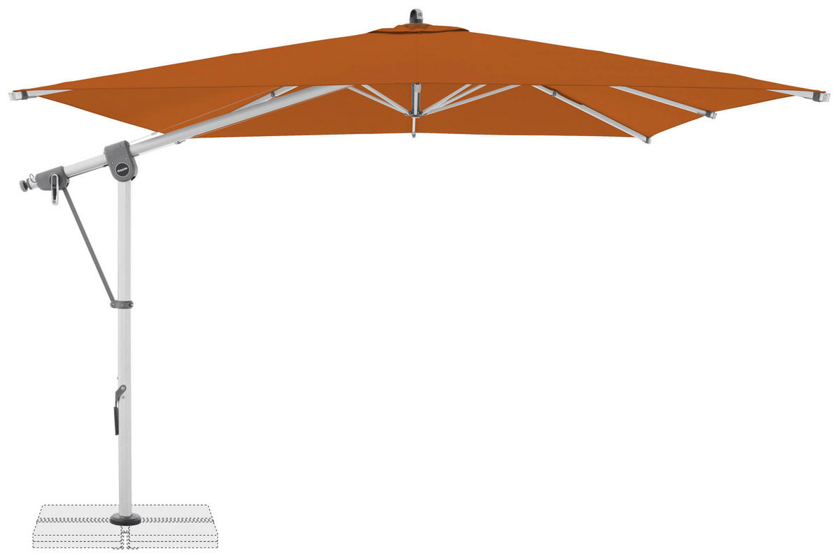 AMPELSCHIRM 300x300 cm  - Terracotta/Hellgrau, Basics, Textil/Metall (300/300cm) - Doppler