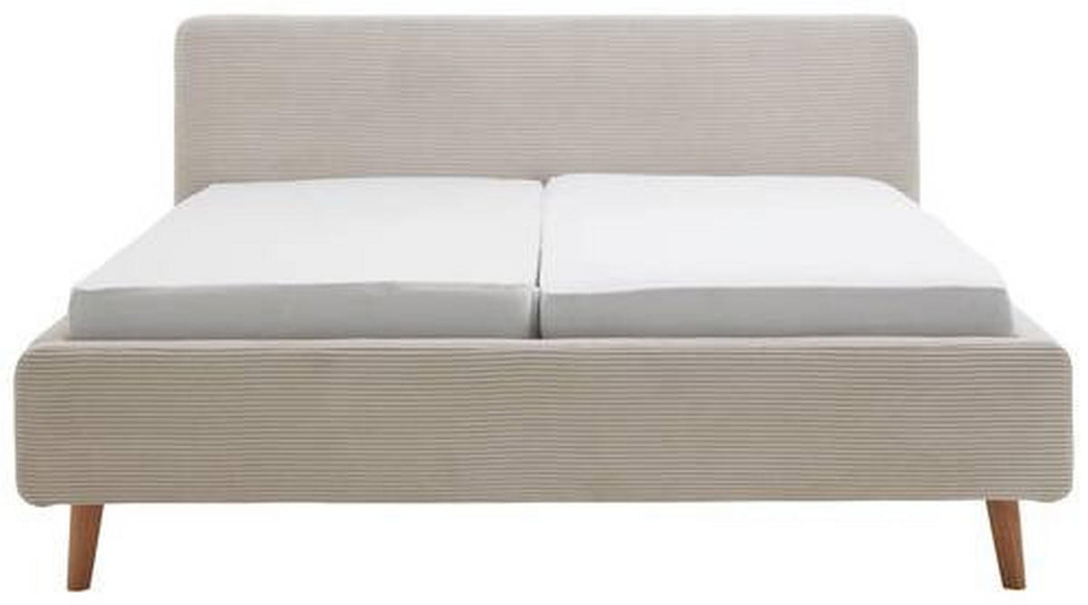 POLSTERBETT 140/200 cm  in Beige  - Eichefarben/Beige, Design, Holz/Textil (140/200cm) - Xora
