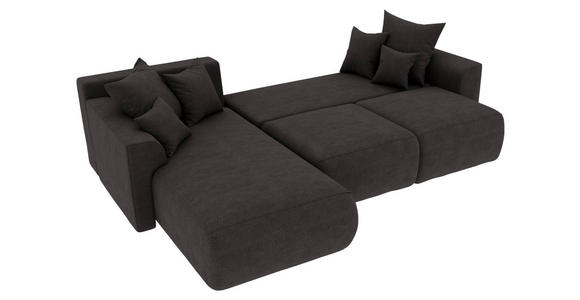 ECKSOFA in Lederlook Dunkelbraun  - Chromfarben/Dunkelbraun, KONVENTIONELL, Kunststoff/Textil (195/293cm) - Carryhome