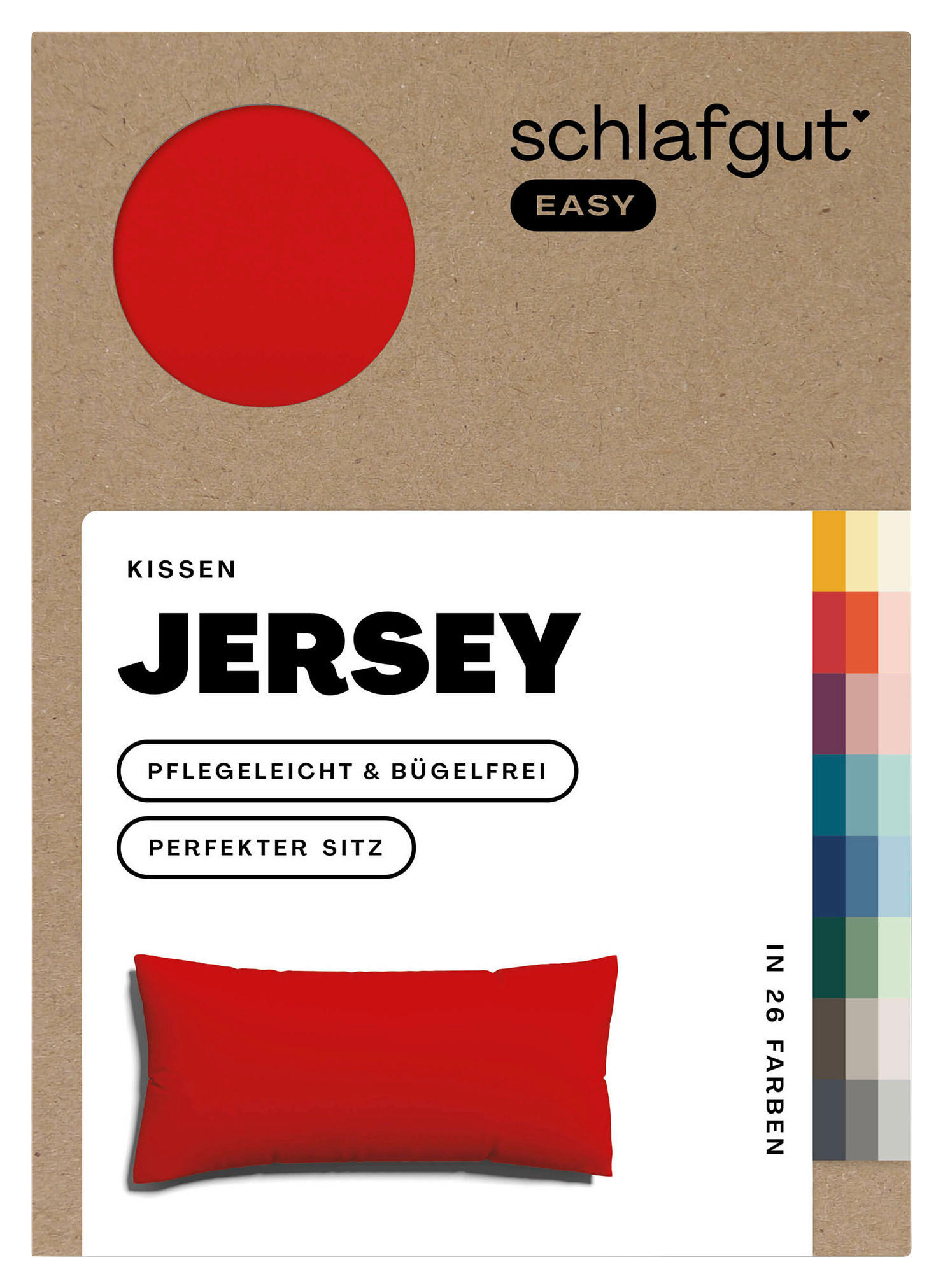 KOPFKISSENBEZUG EASY JERSEY 40/80 cm  - Dunkelrot, Basics, Textil (40/80cm) - Schlafgut