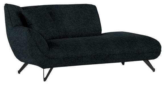 CHAISELONGUE in Samt Anthrazit  - Anthrazit/Schwarz, Design, Textil/Metall (190/90/95cm) - Carryhome