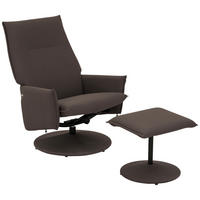 RELAXSESSELSET 69/95/80/80/107,5 cm  in Textil Graubraun  - Graubraun/Grau, MODERN, Textil/Metall (69/95/80/80/107,5cm) - P & B