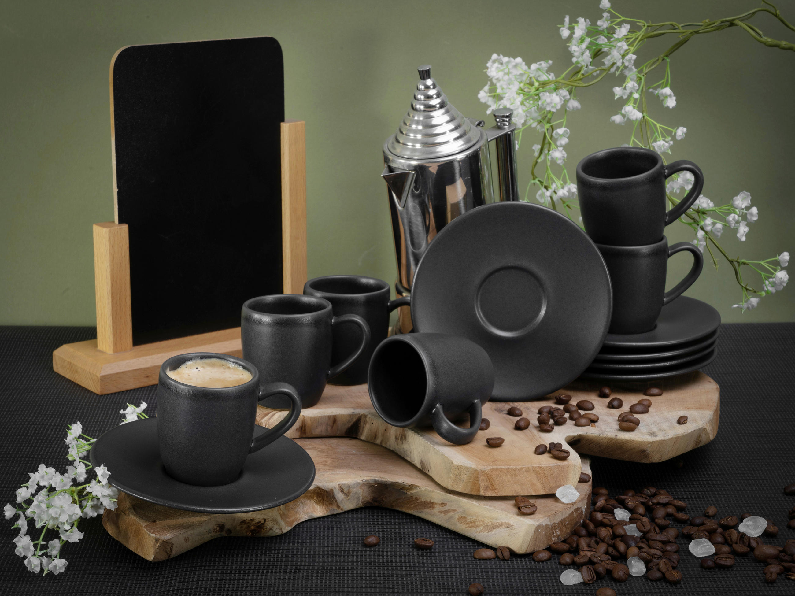 TASSENSET Soft Touch Black 12-teilig - Basics, Keramik (18/14/23cm) - Creatable