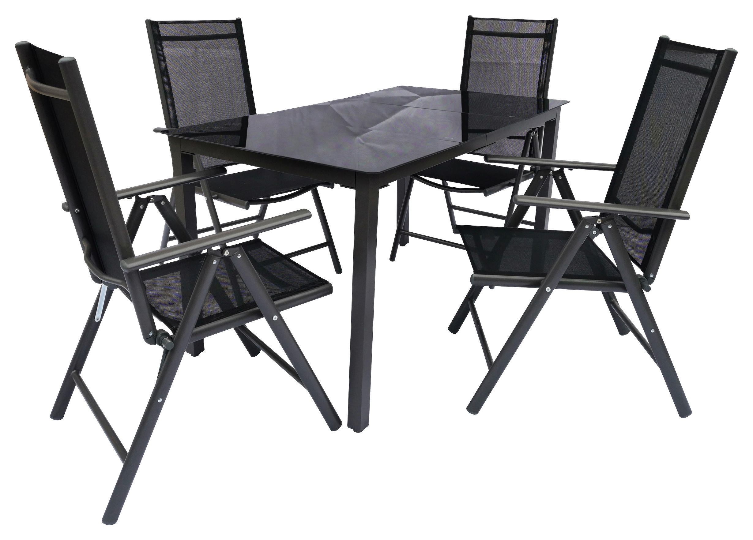 GARTENGARNITUR 5-teilig  - Schwarz, Basics, Metall (140/73/80cm) - MID.YOU