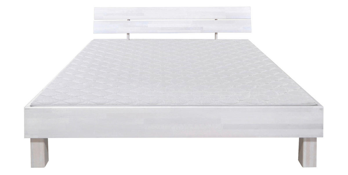 BETT 180/200 cm  in Weiss   - Weiss, Natur, Holz (180/200cm) - Carryhome