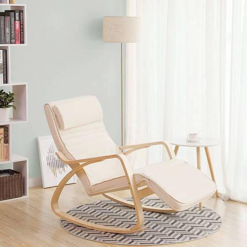 RELAXAČNÉ KRESLO, drevo, textil, béžová - béžová, Trend, drevo/textil (115/91/55cm) - Boxxx