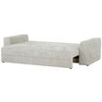 SCHLAFSOFA Struktur Creme  inkl. Zierkissen, Rückenkissen, Bettkasten, Schlaffunktion, Rücken echt  - Creme/Schwarz, KONVENTIONELL, Kunststoff/Textil (253/87/102cm) - Xora