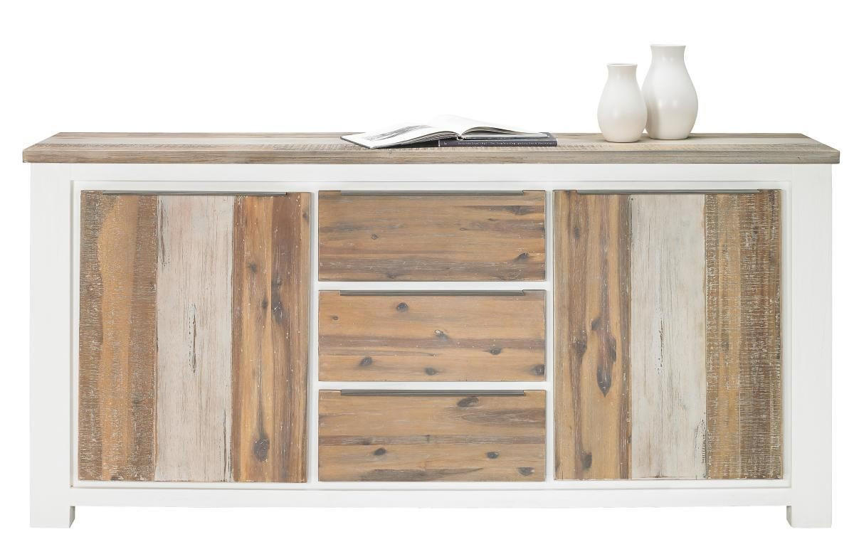 KOMODA   180/85/45 cm   bijela, boje bagrema  - bijela/boje bagrema, Lifestyle, drvni materijal/metal (180/85/45cm) - Landscape