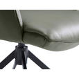 ARMLEHNSTUHL  Lederauswahl, Sitzfläche 360° drehbar, automatische Rückholfunktion  Echtleder  - Schwarz/Olivgrün, Design, Leder/Metall (64/86/63cm) - Dieter Knoll