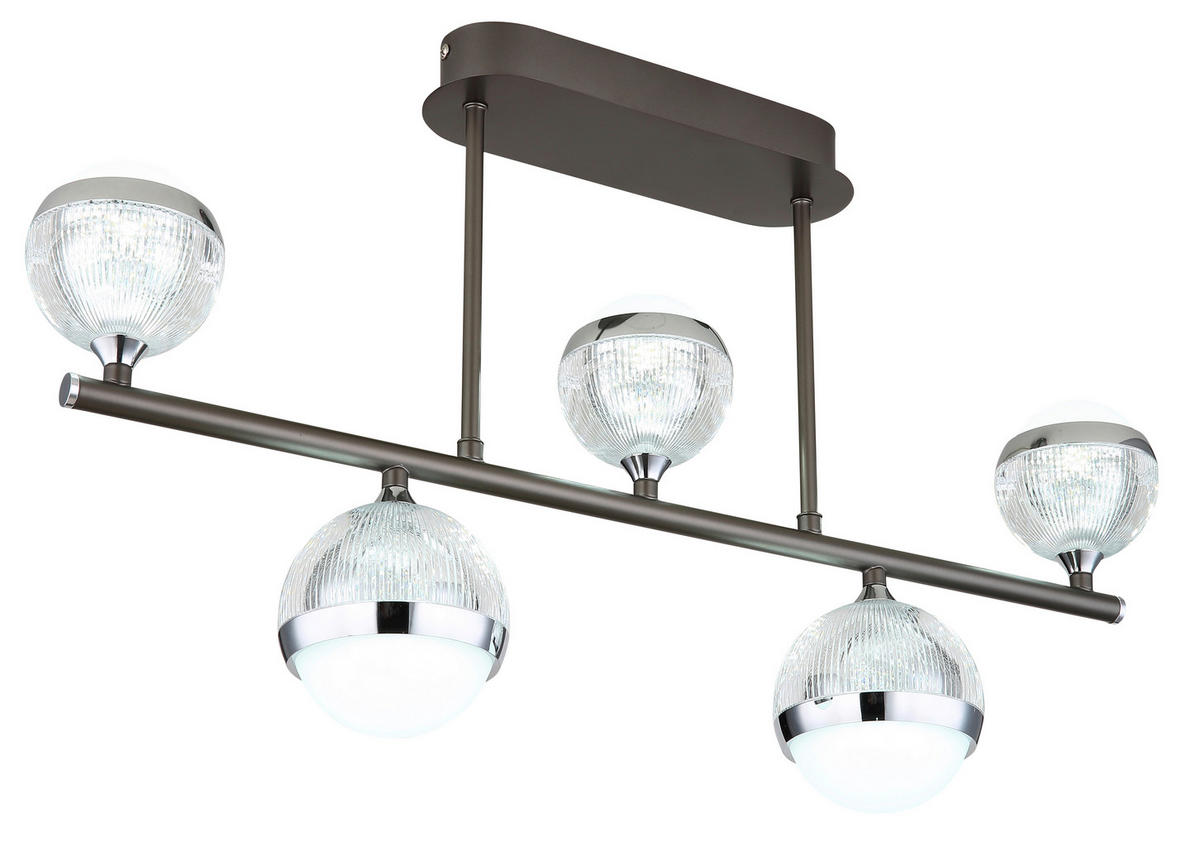 LED-DECKENLEUCHTE 65/11/37 cm   - Klar/Chromfarben, KONVENTIONELL, Kunststoff/Metall (65/11/37cm) - Globo