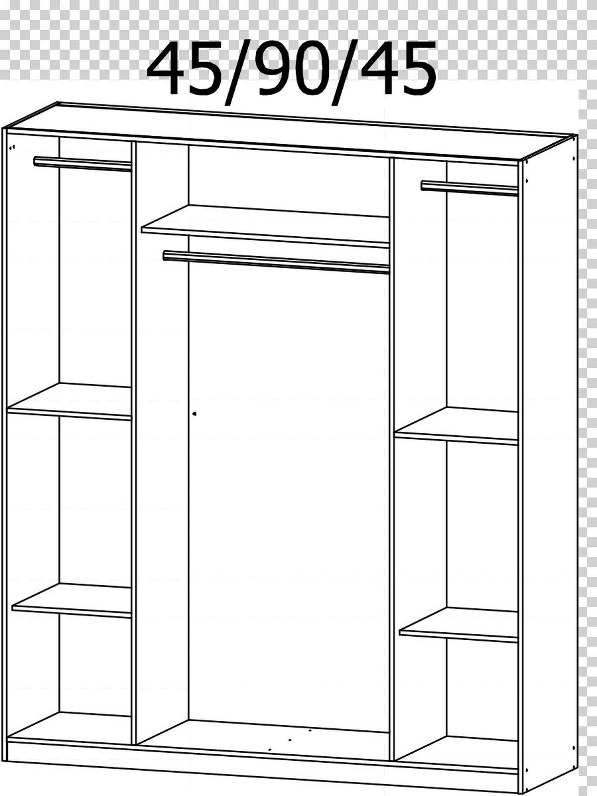 DREHTÜRENSCHRANK  in Silberfarben, Weiß  - Silberfarben/Weiß, MODERN, Holzwerkstoff/Metall (181/210/54cm) - Rauch Möbel