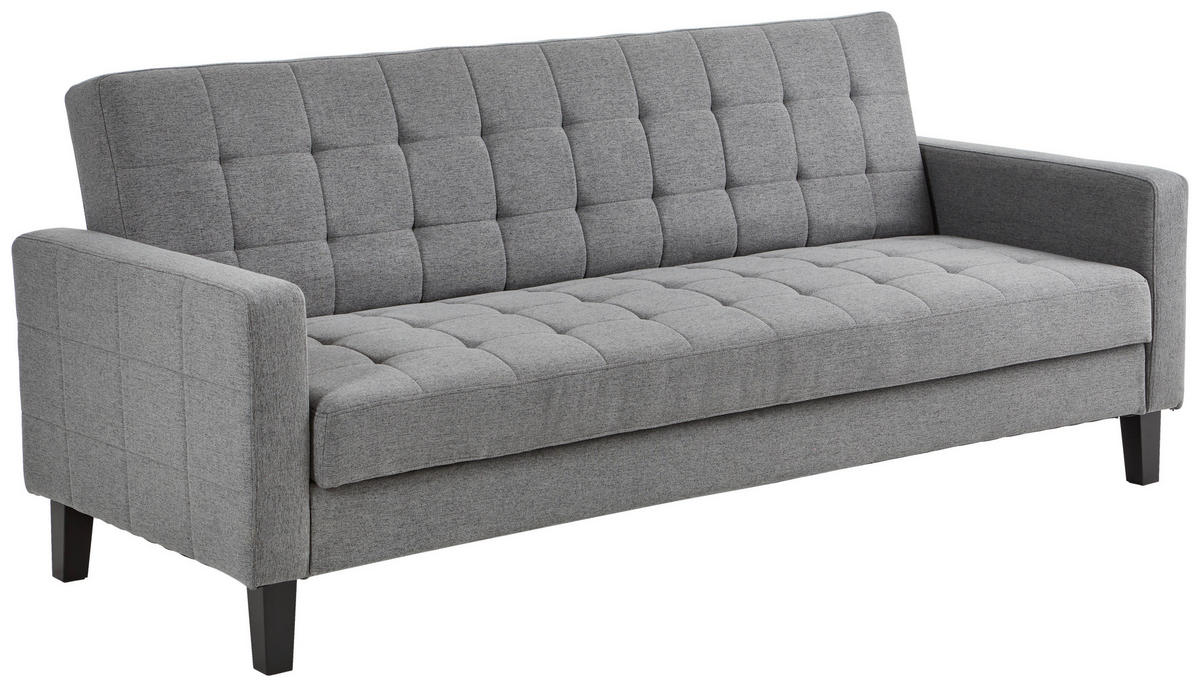 SCHLAFSOFA in Webstoff Dunkelgrau  - Dunkelgrau/Schwarz, Design, Holz/Textil (204/81/85cm) - Livetastic