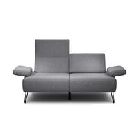 2-SITZER-SOFA in Chenille Anthrazit  - Anthrazit/Schwarz, Design, Textil/Metall (164-194/85/86-94cm) - SENSOO