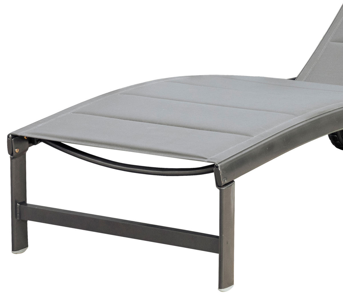 GARTENLIEGE 70/37,5/207 cm  - Graphitfarben/Grau, KONVENTIONELL, Textil/Metall (70/37,5/207cm) - Gardenson