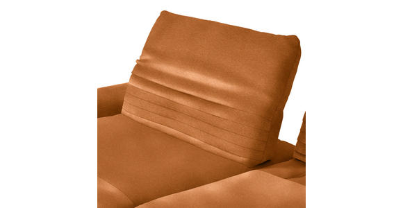 ECKSOFA  in Teddystoff Cognac  170-195/280 cm  - Cognac/Schwarz, Design, Textil/Metall (170-195/280cm) - Dieter Knoll