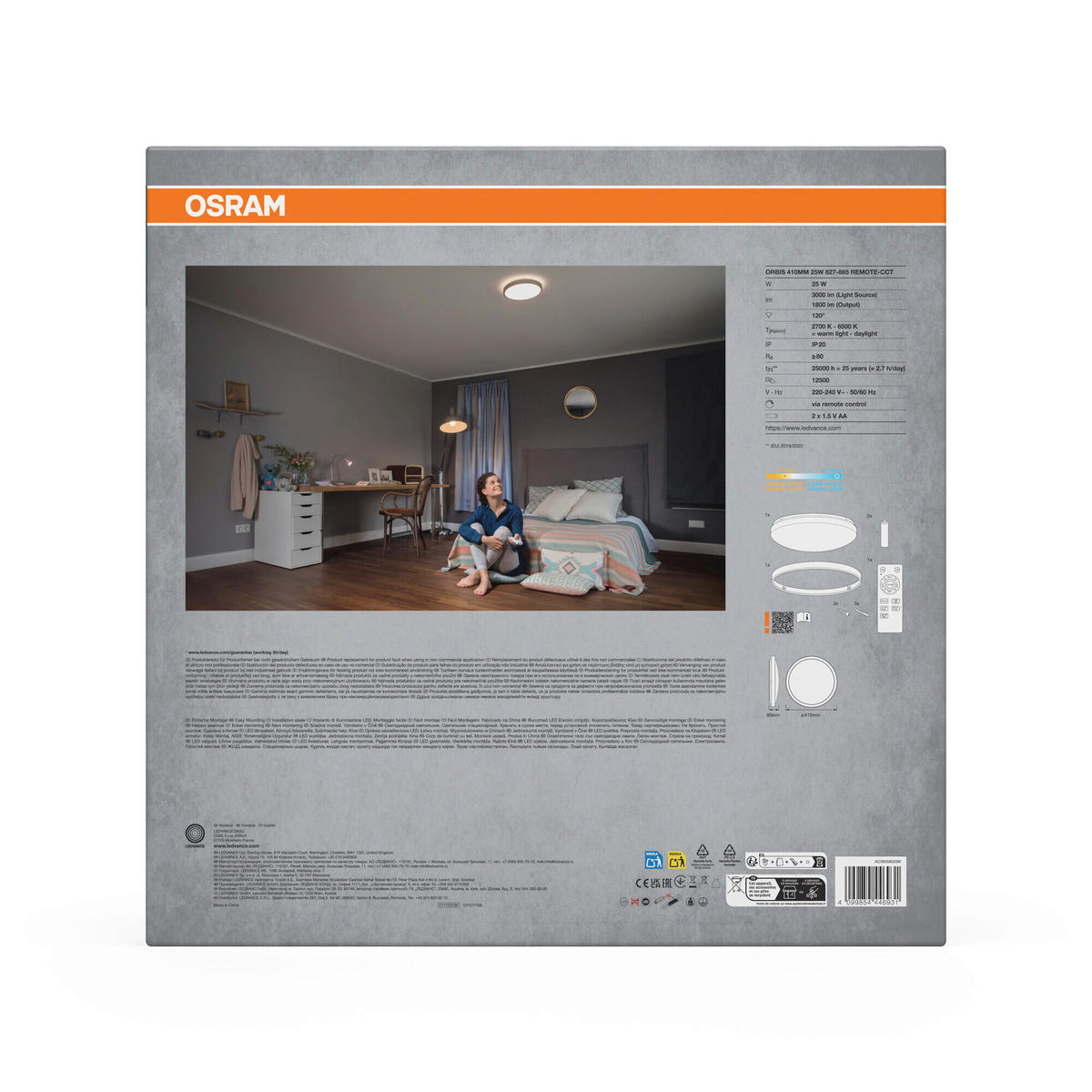 LED-DECKENLEUCHTE 41/8 cm   - Weiß, Basics, Kunststoff/Metall (41/8cm) - Osram