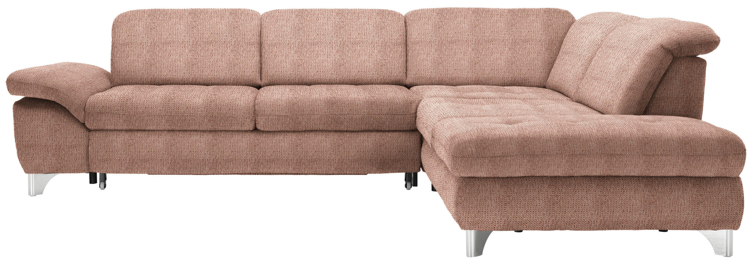 ECKSOFA in Webstoff Orange  - Chromfarben/Orange, Design, Textil/Metall (319/260cm) - Beldomo Style