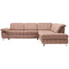 ECKSOFA Orange Webstoff  - Chromfarben/Orange, Design, Textil/Metall (319/260cm) - Beldomo Style