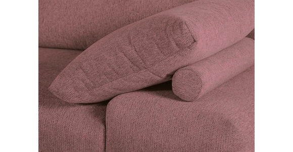 ECKSOFA Altrosa Flachgewebe  inkl. Rückenkissen, Rücken echt  - Schwarz/Altrosa, KONVENTIONELL, Textil/Metall (240/310cm) - Carryhome
