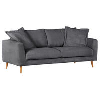 BIGSOFA in Cord Anthrazit  - Anthrazit/Naturfarben, Romantik / Landhaus, Holz/Textil (220/69/100cm) - Landscape