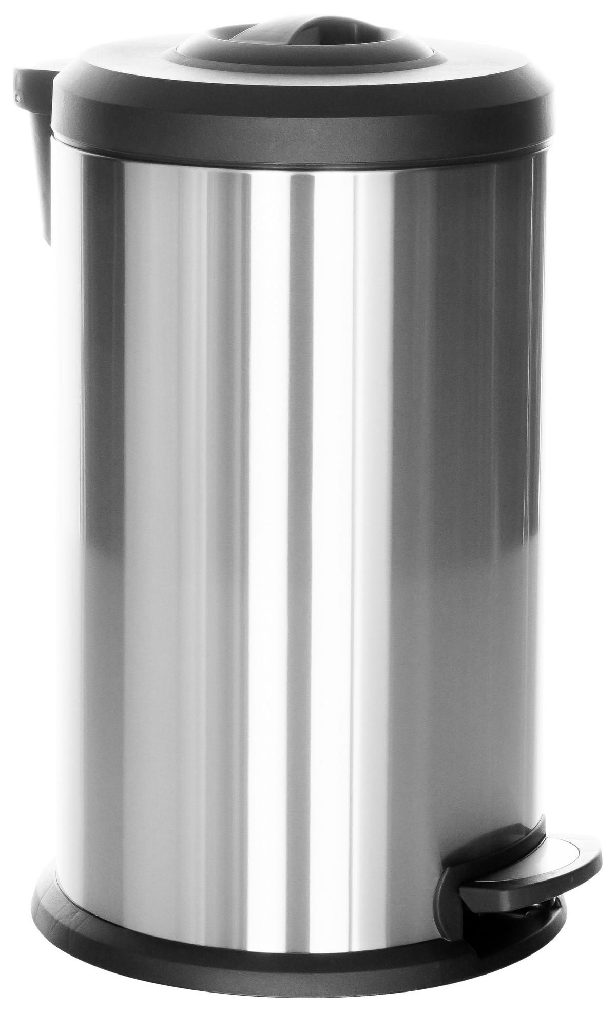 ABFALLSAMMLER 40 l  Metall  - Silberfarben/Schwarz, Basics, Kunststoff/Metall (38/62-96/38cm) - MID.YOU