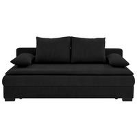 SCHLAFSOFA Samt Schwarz  - Schwarz, KONVENTIONELL, Kunststoff/Textil (207/94/90cm) - Carryhome