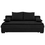 SCHLAFSOFA Samt Schwarz  - Schwarz, KONVENTIONELL, Kunststoff/Textil (207/94/90cm) - Carryhome