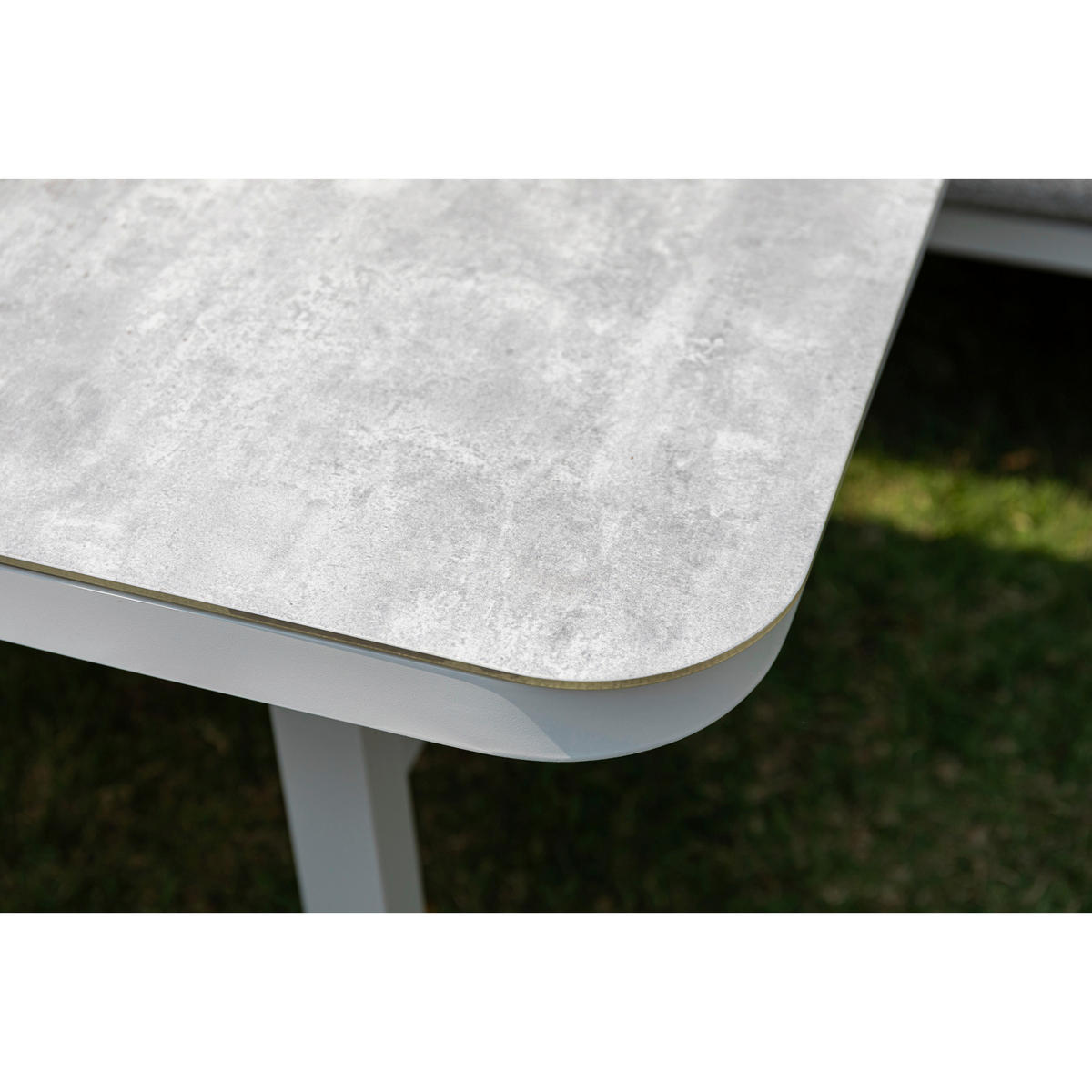 DINING-LOUNGESET  - Weiß/Grau, MODERN, Glas/Textil - Gardenson