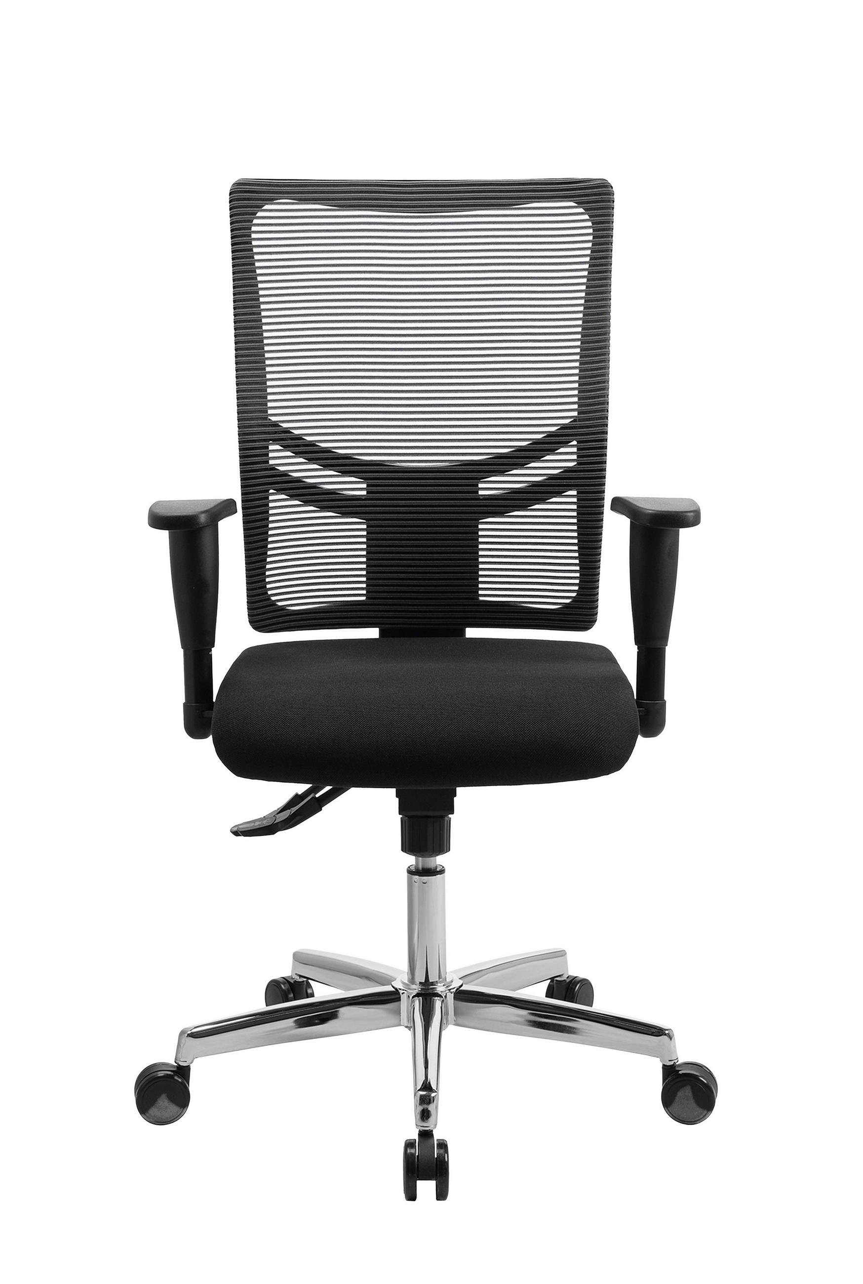 DREHSTUHL Netzbespannung Schwarz  - Chromfarben/Schwarz, Design, Kunststoff/Textil (47,5/100-109/48,5cm) - Topstar