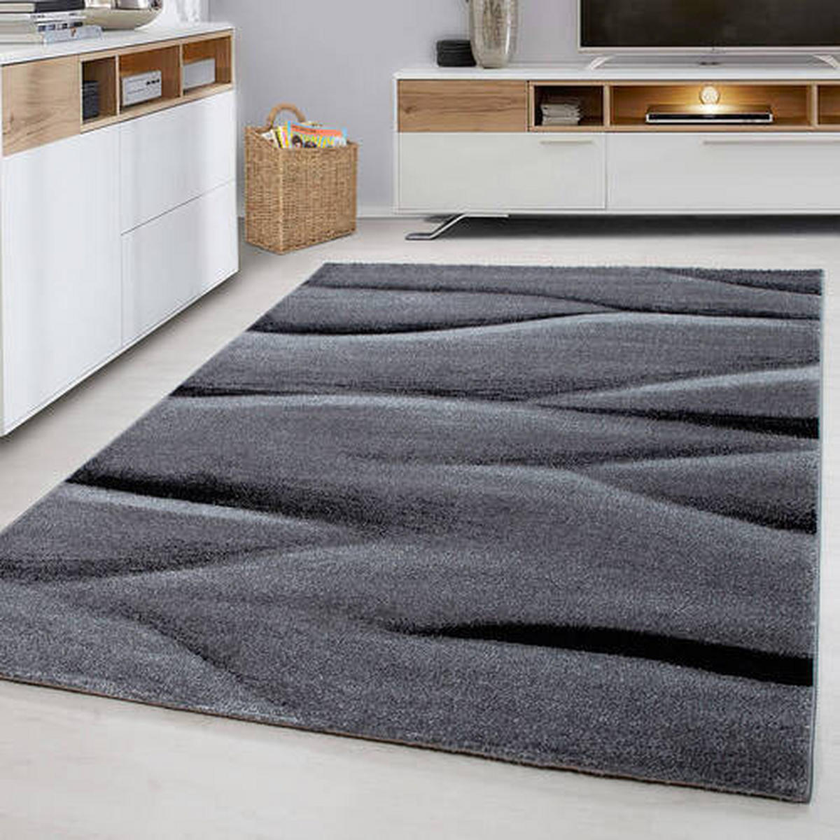 WEBTEPPICH 240/340 cm Lucca Schwarz  - Schwarz, Trend, Textil (240/340cm) - Novel