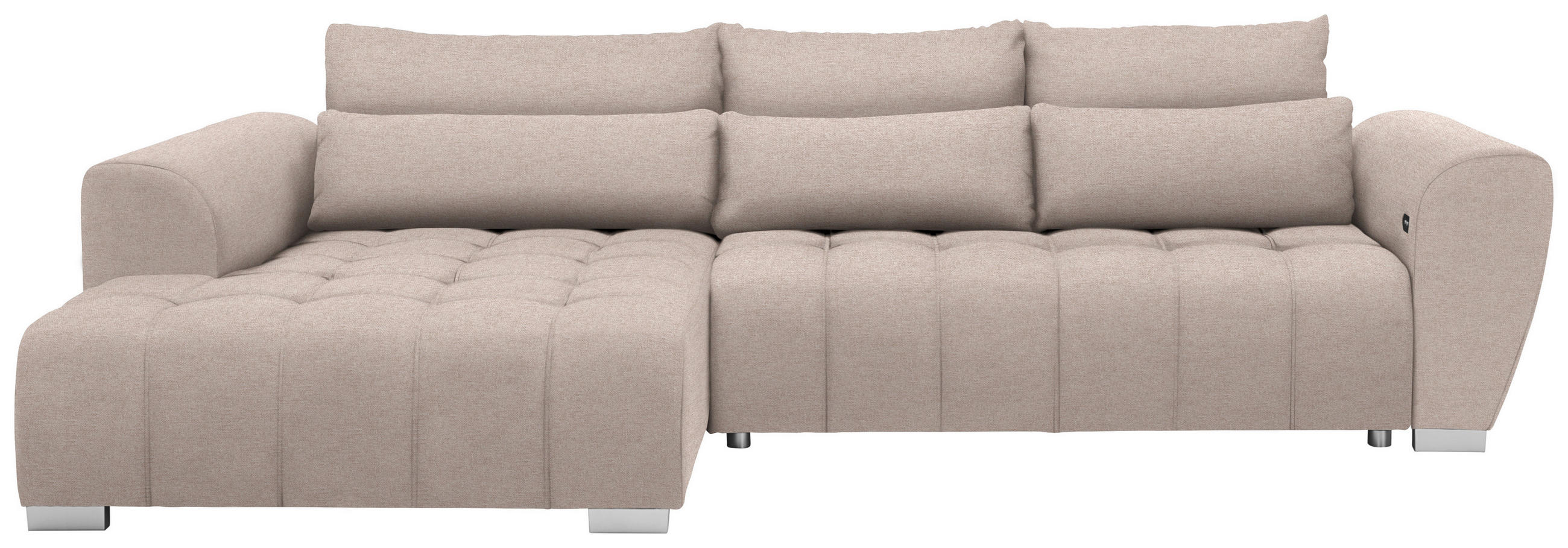 ROHOVÁ SEDAČKA, textil, béžová - barvy stříbra/béžová, Moderní, textil/plast (218/304cm) - Carryhome