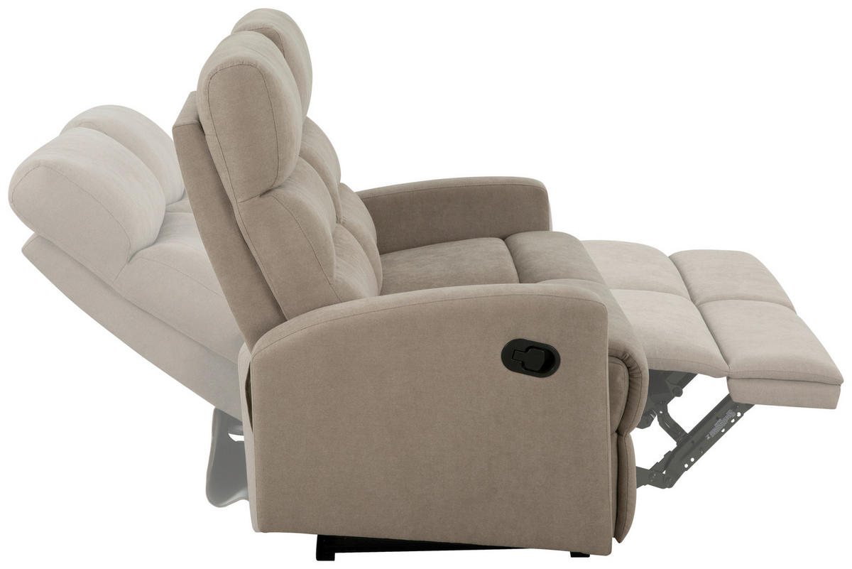 SITZGARNITUR Leinenoptik Taupe  - Taupe/Schwarz, KONVENTIONELL, Textil/Metall - P & B