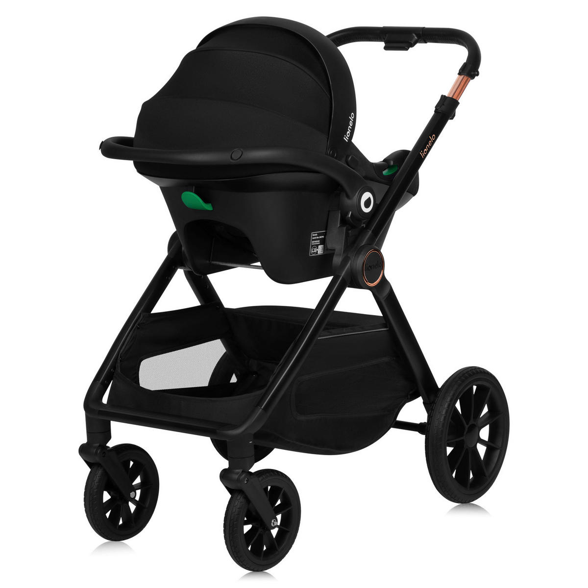 KINDERWAGENSET  LO-Layla 3in1  Brown Rust  - Cognac, Basics (94/62/115cm) - Lionelo