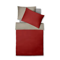 KÉTOLDALAS ÁGYNEMŰHUZAT 140/200 cm  - borvörös/taupe, Basics, textil (140/200cm) - Fleuresse