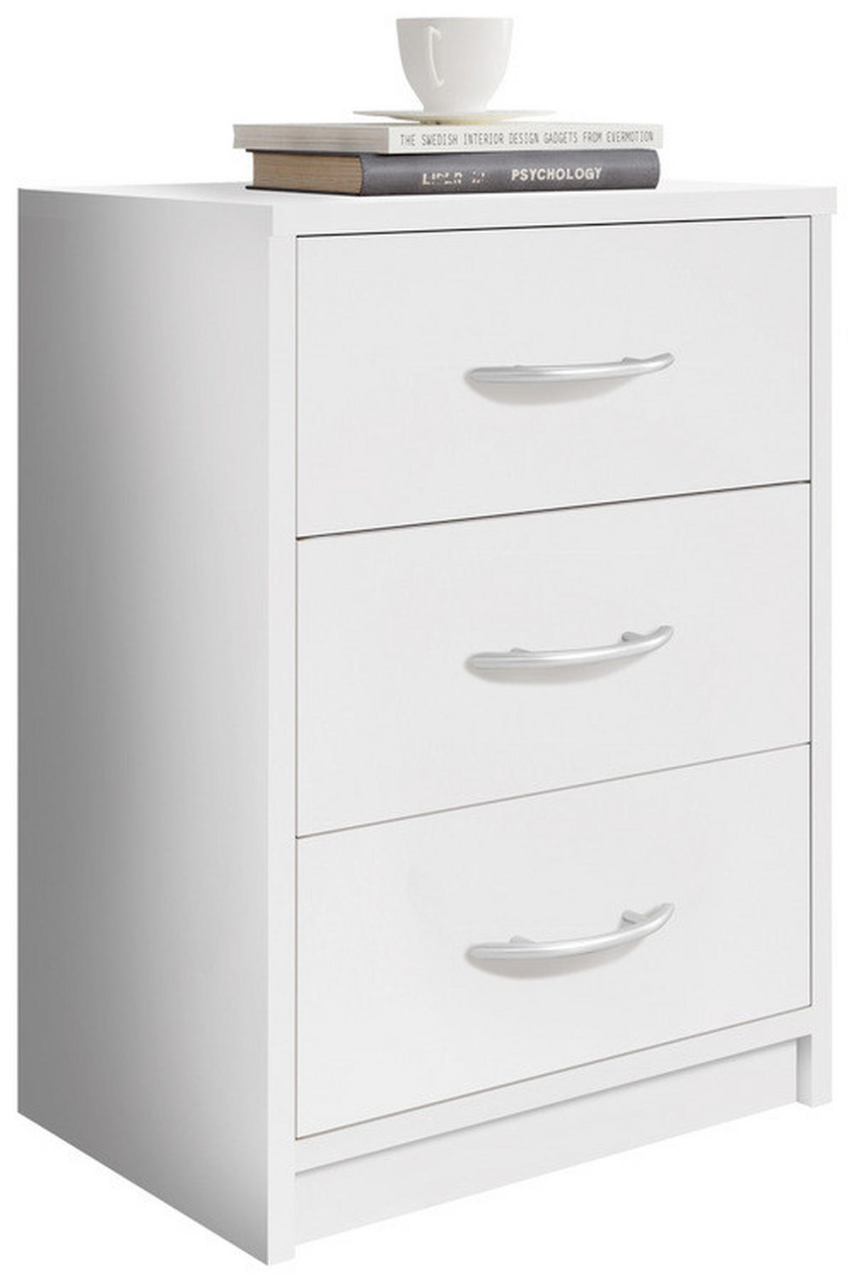 NOČNÝ STOLÍK, biela, 38,5/54/28 cm - čierna/sivá, Design, kompozitné drevo/plast (38,5/54/28cm) - Carryhome