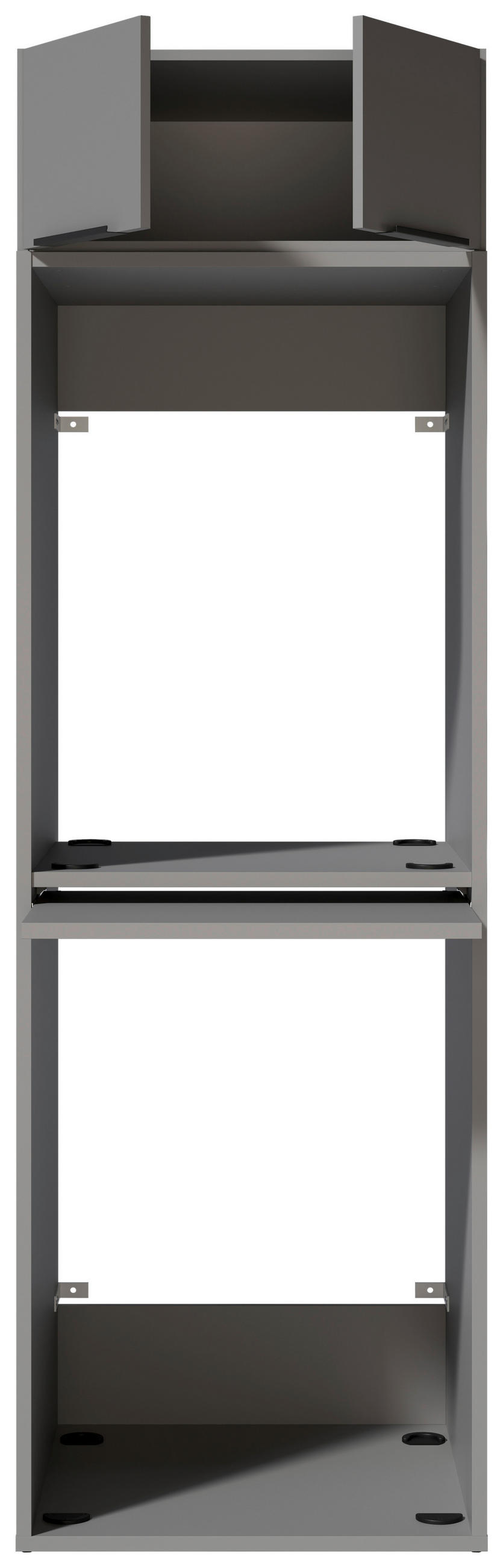 WASCHMASCHINENSCHRANK 70/220/68 cm  in Grau  - Schwarz/Grau, Basics, Holzwerkstoff/Kunststoff (70/220/68cm) - MID.YOU