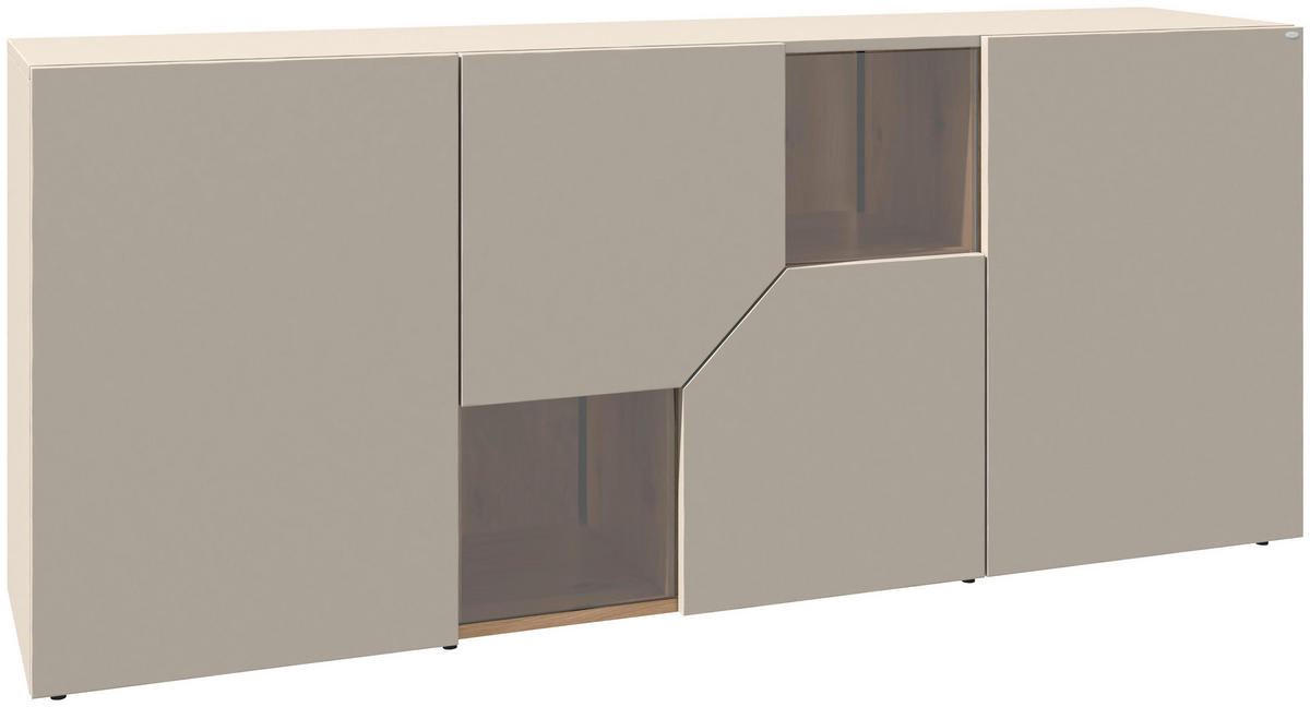 SIDEBOARD  in 192/82/45 cm  - Taupe/Wildeiche, Design, Glas/Holz (192/82/45cm) - Voglauer