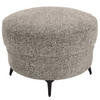 HOCKER Chenille Graubraun  - Graubraun/Schwarz, ROMANTIK / LANDHAUS, Textil/Metall (75/50/75cm) - Landscape